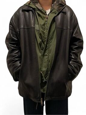 Andrew Marc Vintage 90s Lambskin Leather Jacket